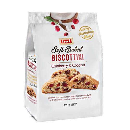 BISCOTTINI Cranberry & Coconut 170G